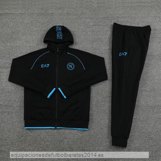 Nuevo Conjunto Completo Chaqueta Con Capucha Napoli 23/24 Negro Baratas